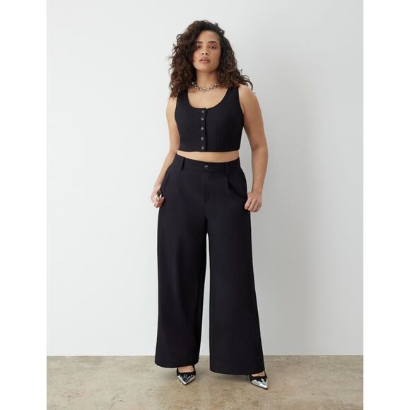 GSTQ Women's Luxe Wide Leg Pant Black Size 8